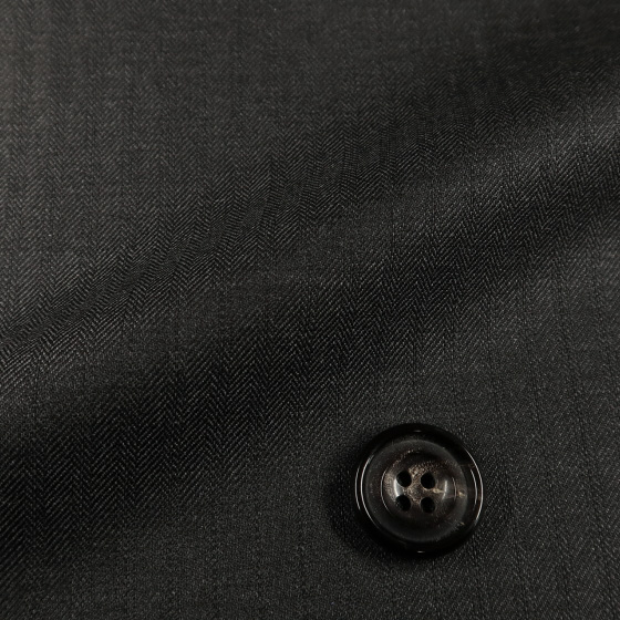 CERRUTI チャコールグレー ヘリンボーン ３ピーススペアパンツ付き