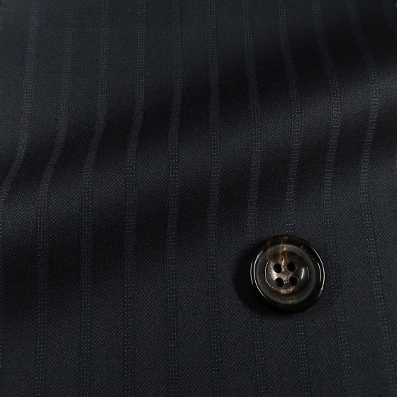 【LoroPiana】美品ロロピアーナ SUPER130's シャドーストライプ オーダースーツ Good Luck / ロロピアーナ Super130's 濃紺