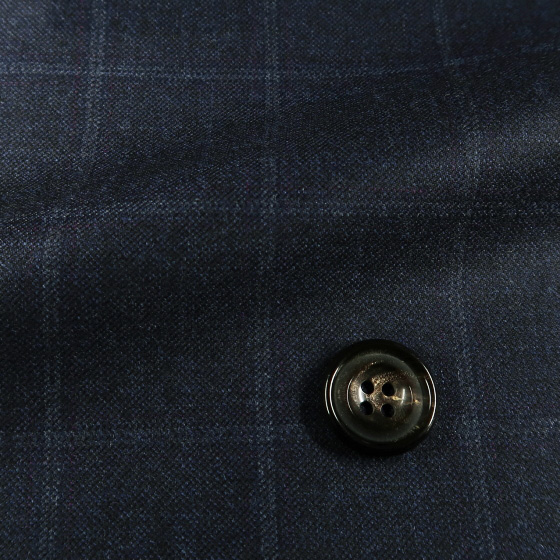 ロロピアーナ Soft Touch Super130's 濃紺 チェック ２ピース